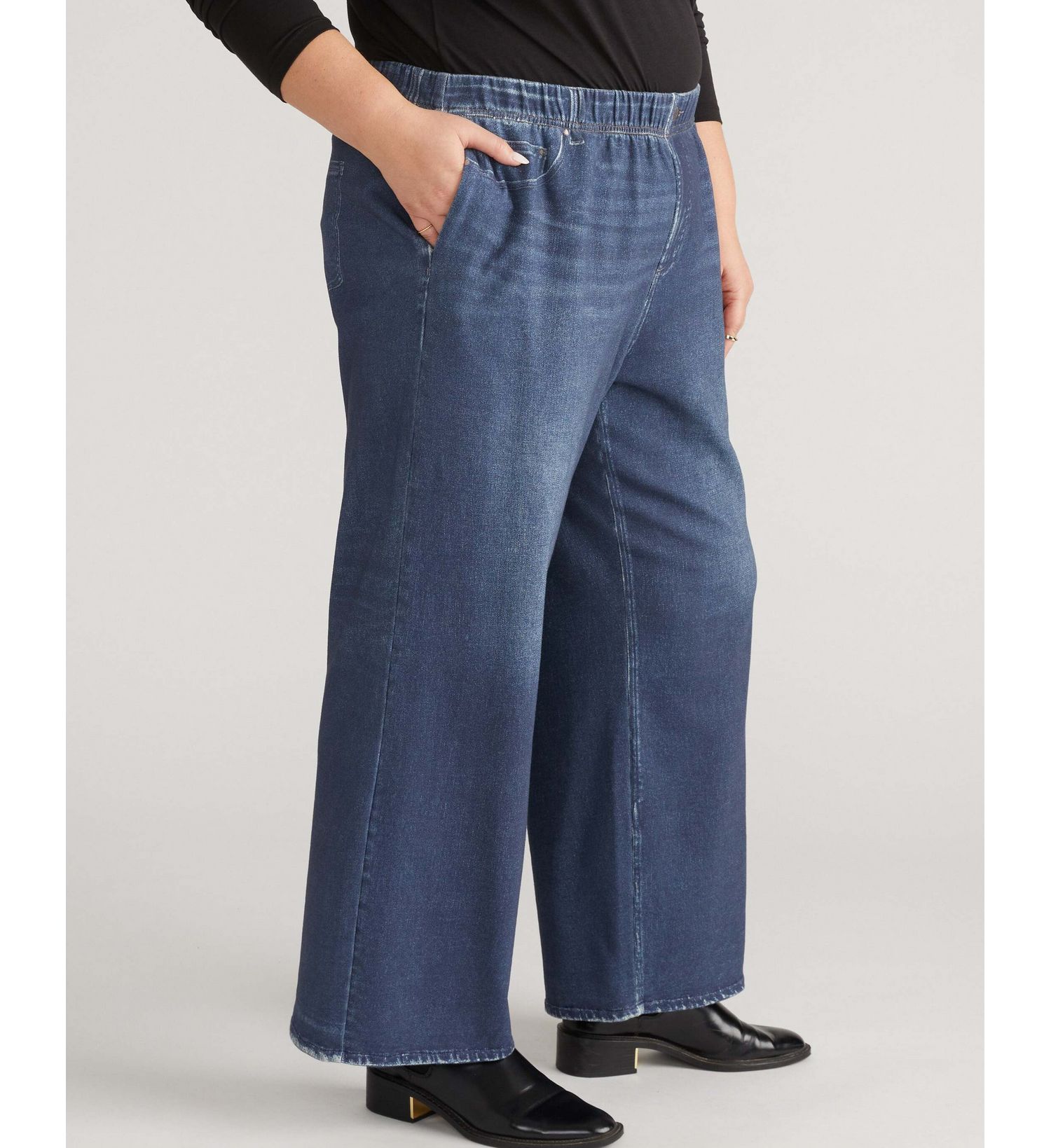 Plus Size Wide Leg Sweatpant Jeans