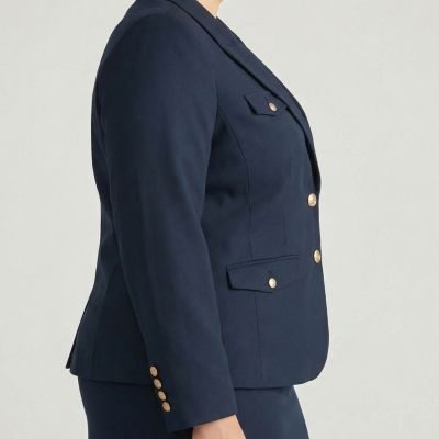 Plus Size 4 Pocket Ponte Blazer