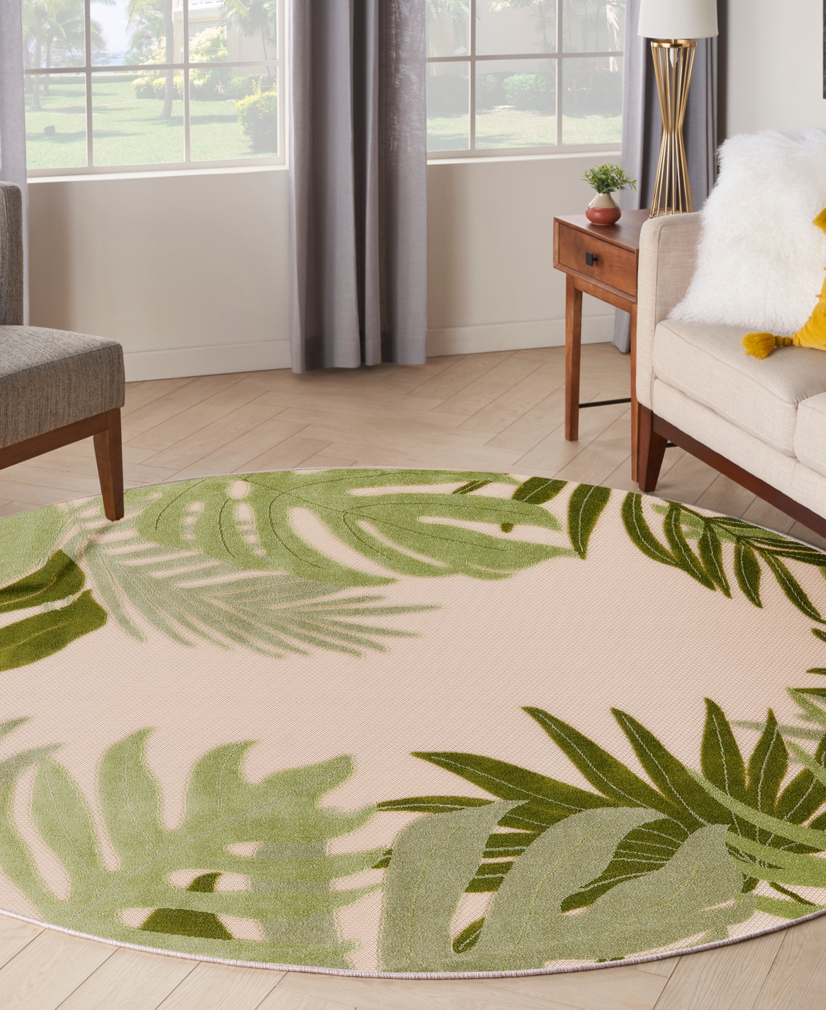 Nourison Home Aloha ALH40 5'3"x5'3" Round Area Rug