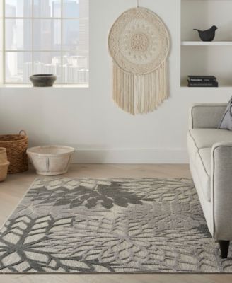 Aloha ALH05 Silver 3'6" x 5'6" Outdoor Area Rug