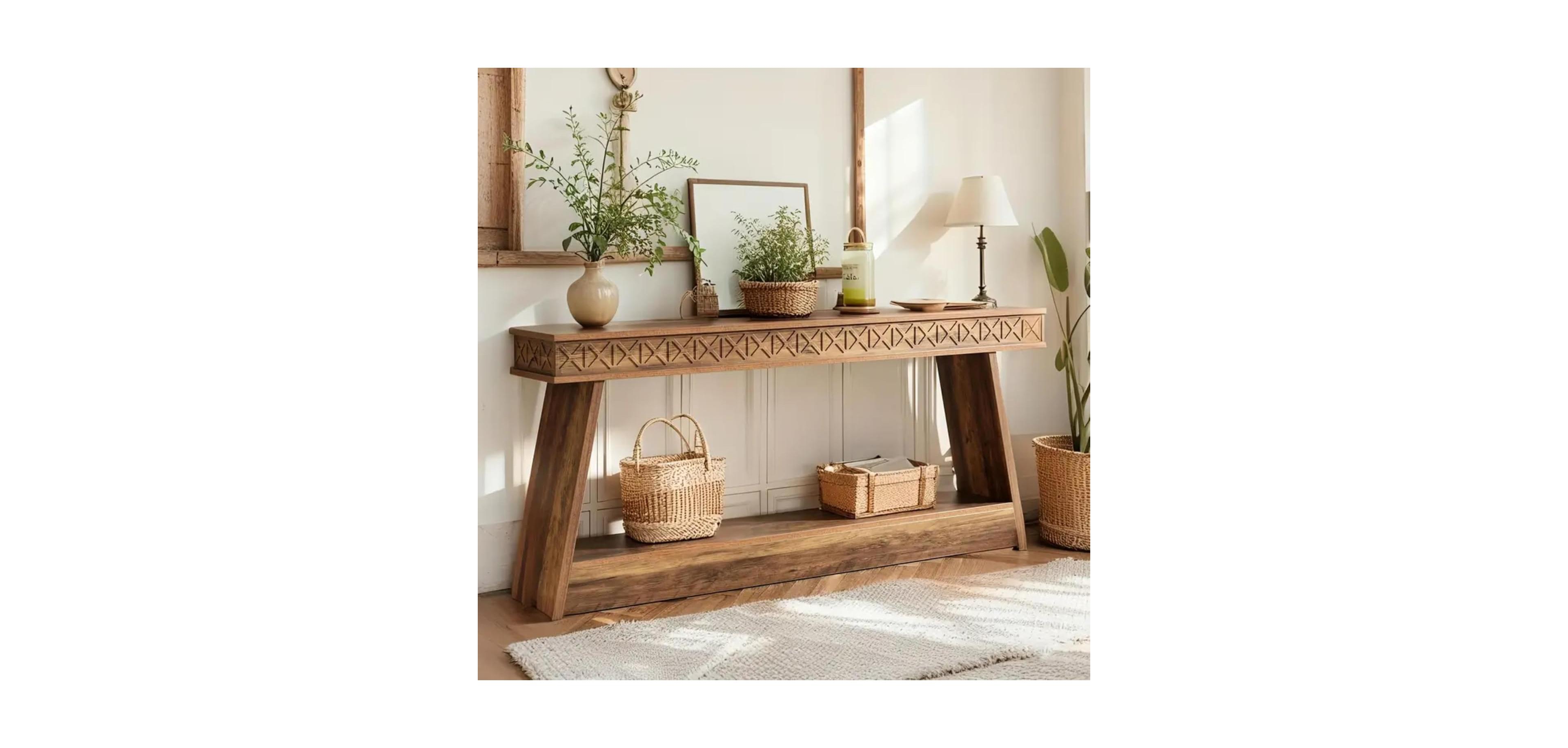 Tribesigns Farmhouse Console Table, Wood 70.9 Inch Extra Long Entryway Table with Storage