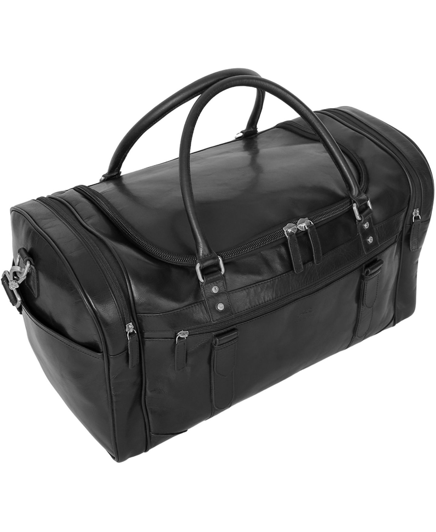 Мужская сумка Mancini Classic Shoulder Strap Duffel, цвет: Чёрный — фото 3