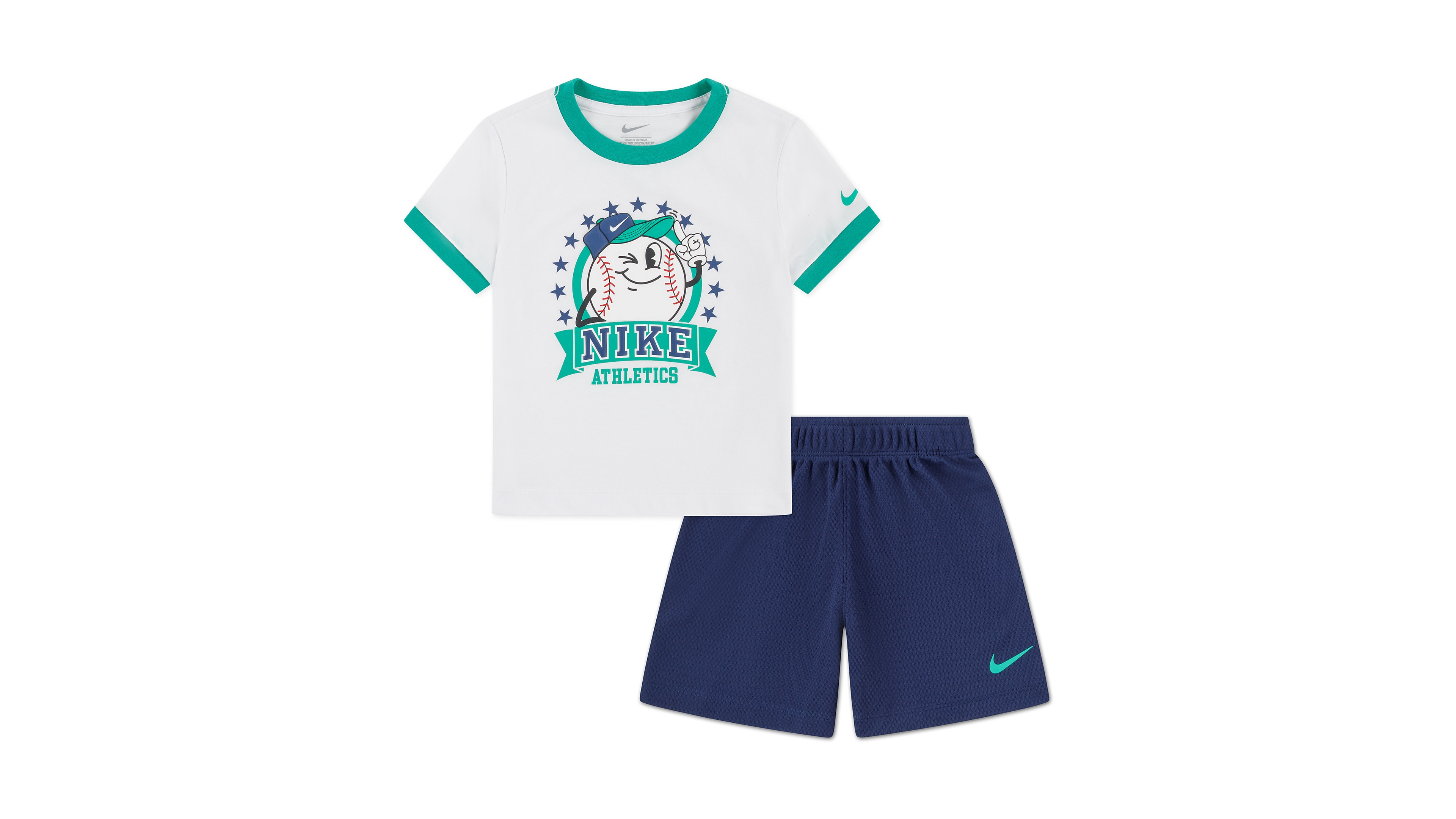 Nike Toddler Boys' 2T-4T Dri-fit Baseball Character Short-Sleeve T-Shirt and Shorts, 2-Piece Set