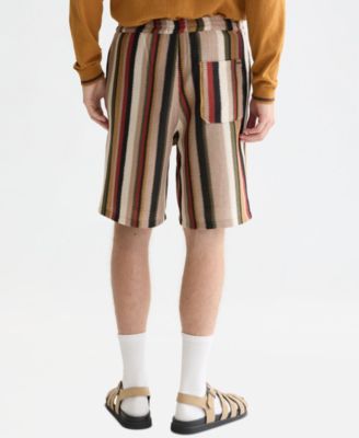 Men's Crochet Multi-Color Stripe Bermuda Shorts