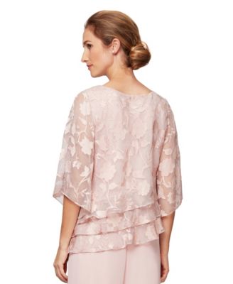 Petite Burnout Chiffon Boat Neck Top