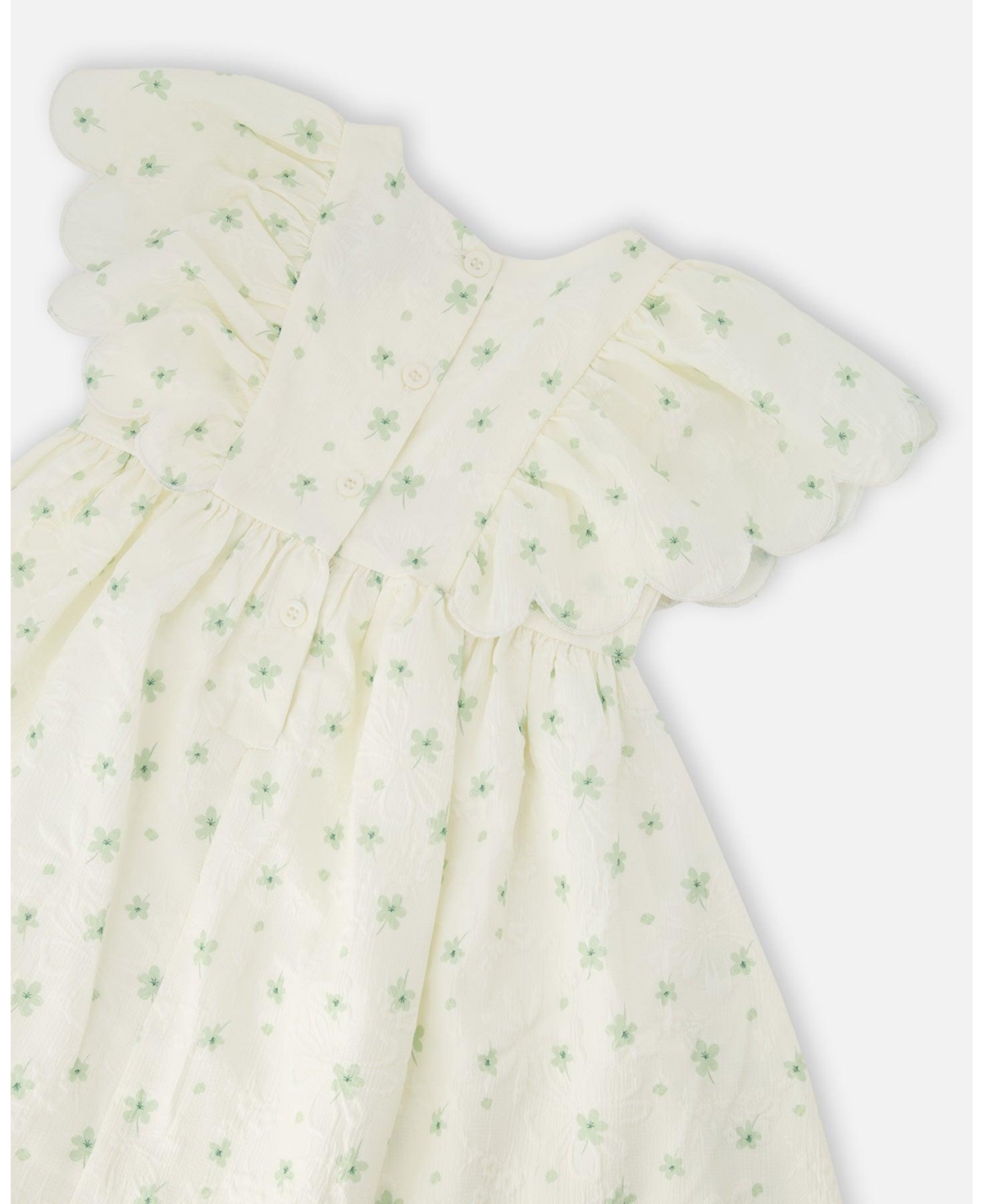 Deux par Baby Girls Jacquard Printed Flowers Dress