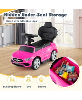 3-in-1 Ride on Push Car Mercedes-Benz Licensed Sliding Car with Canopy