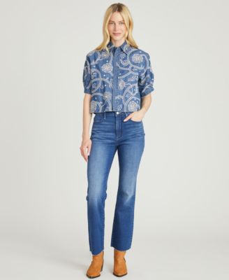 Women's Faye Embroidered Denim Cropped Shirt