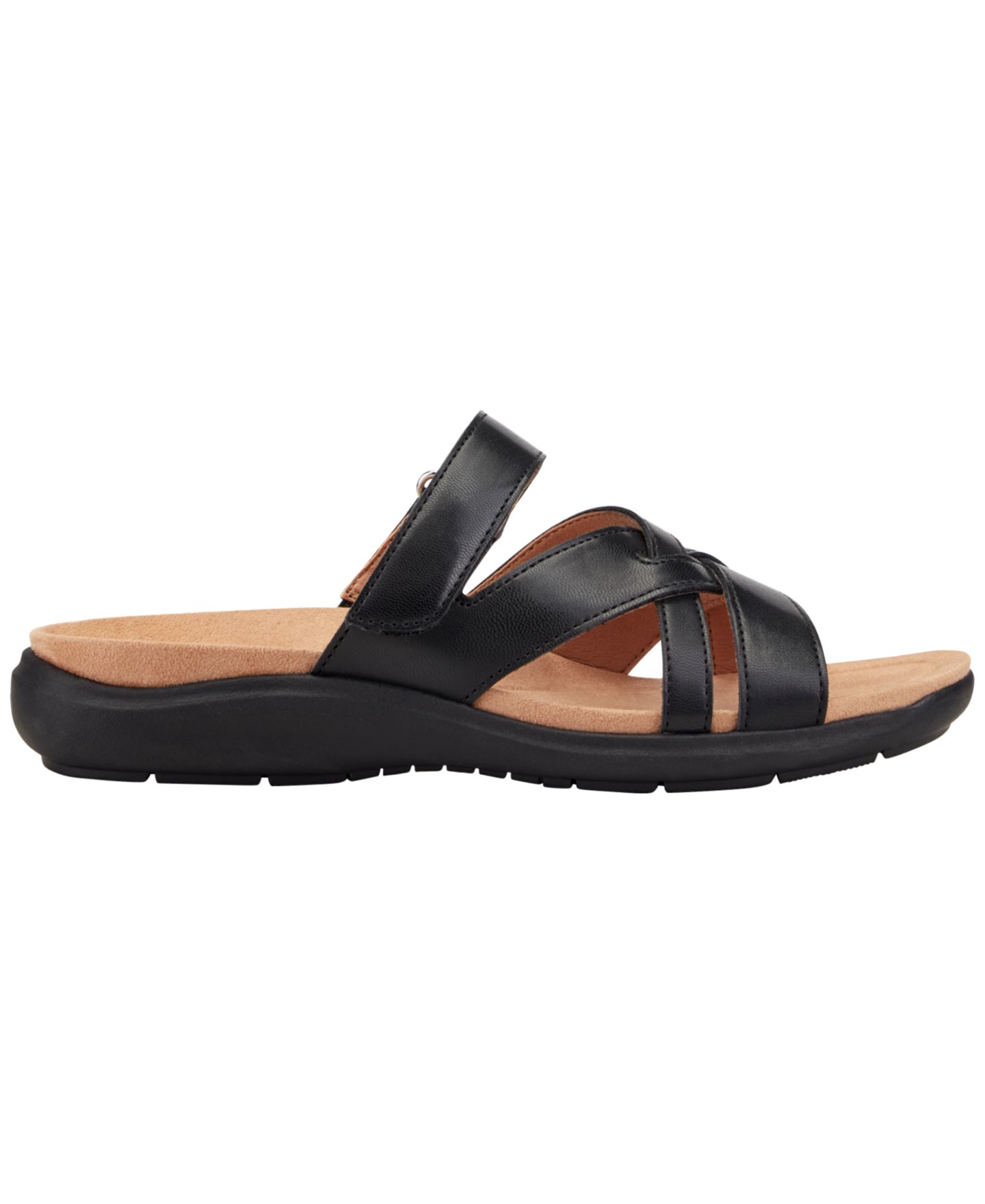 Женские сандалии Easy Spirit Waylin Strappy Flat Slip-On, цвет: Чёрный — фото 2