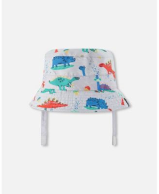 Baby Boys Polyester Beach Hat Blue Dinosaur Print