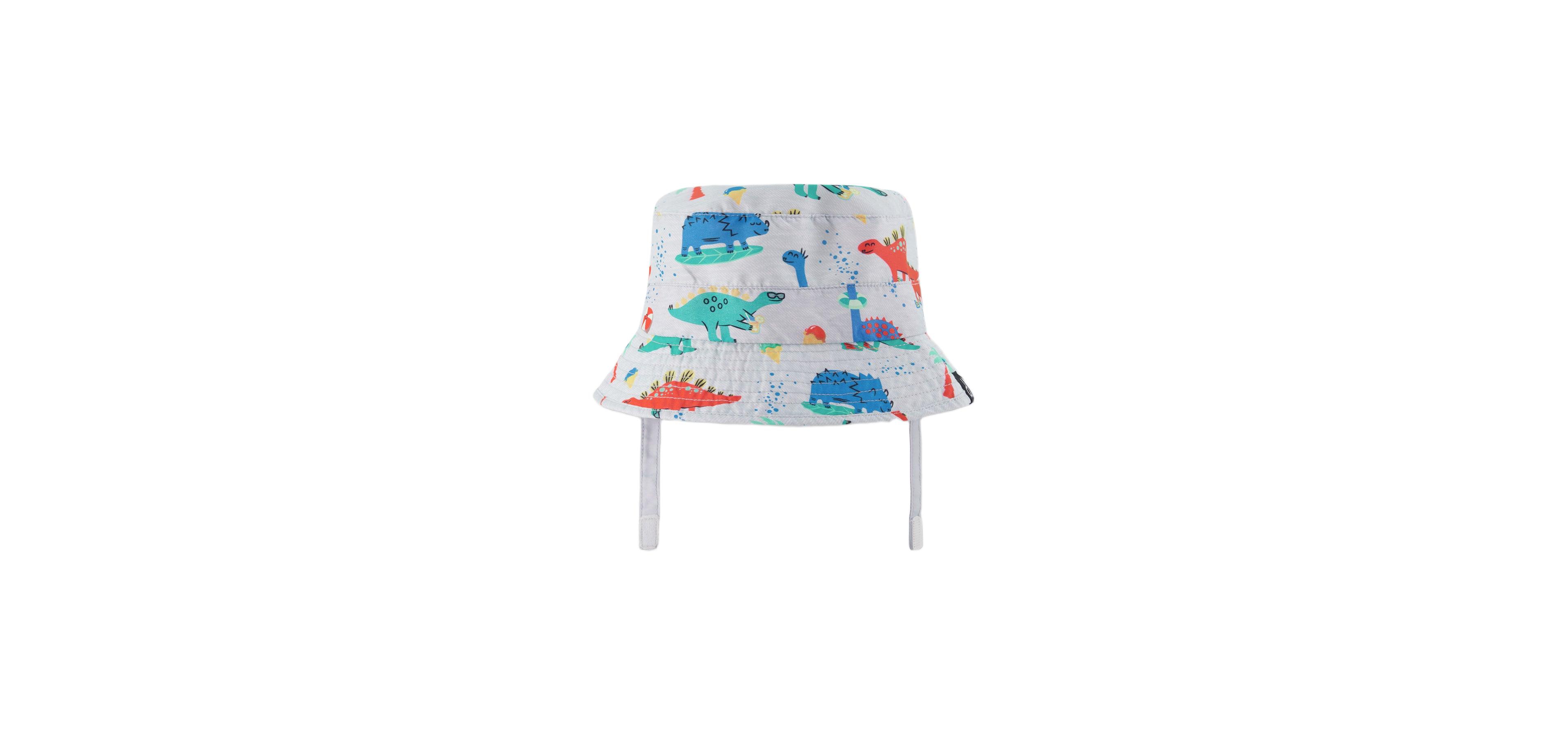 Deux par Deux Baby Boys Polyester Beach Hat Blue Dinosaur Print