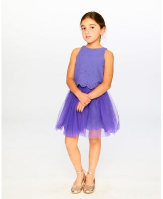 Big Girls Sleeveless Top and Skirt Set