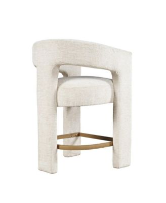 Mid-Century Modern Faux Leather Upholstered Counter Height Barstool (Set of 2)