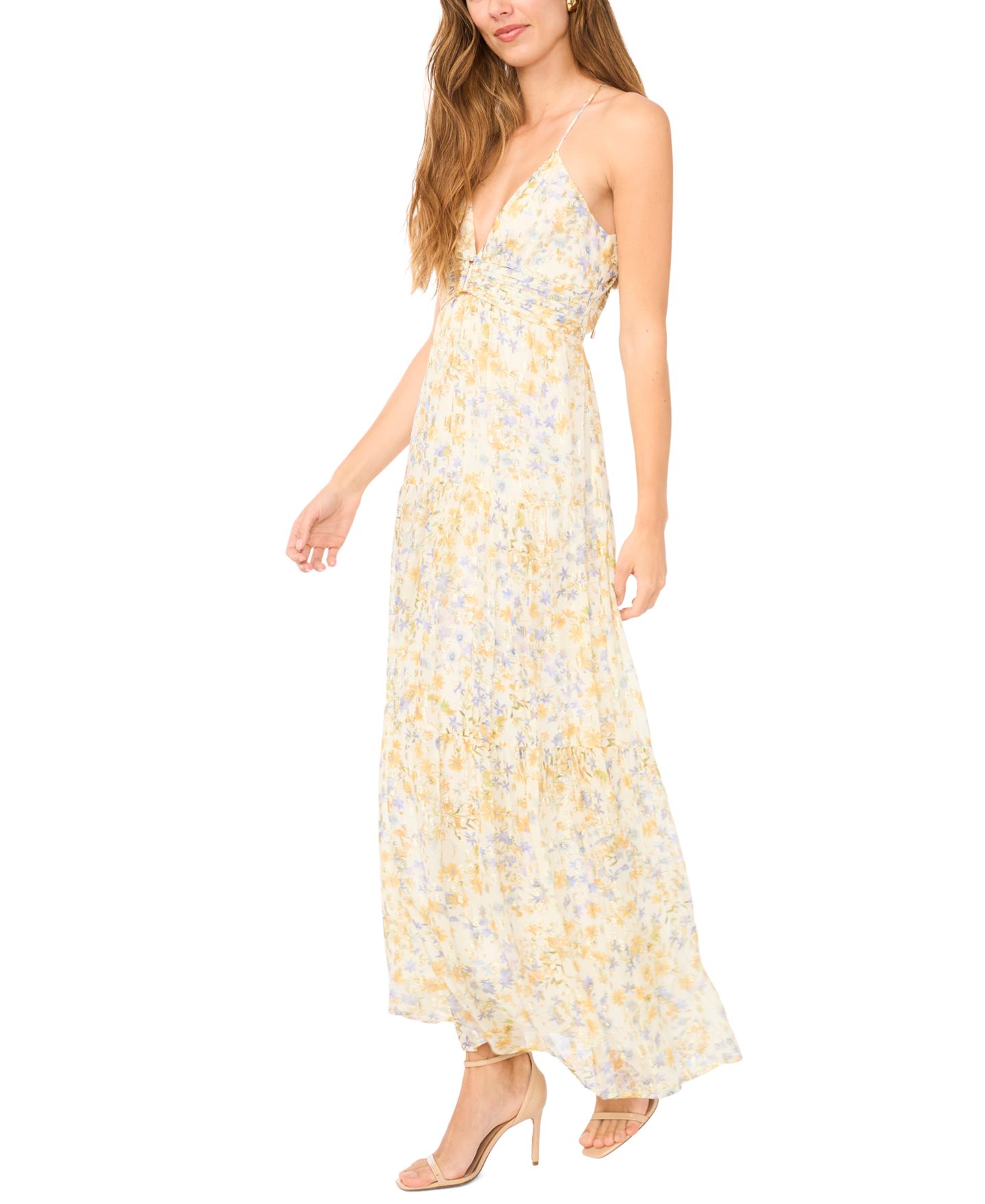 Женское платье Parker The Liora V-Neck Floral Printed, цвет: Egret — фото 2