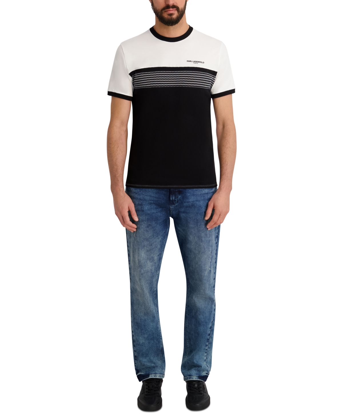 Karl Lagerfeld Paris Men's Color Block T-Shirt