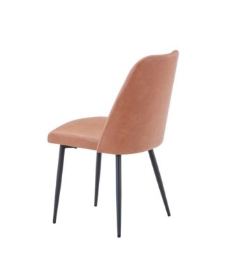 Maddox Mid-Century Modern Faux Leather Upholstered Dining Chair (Set of 2 )