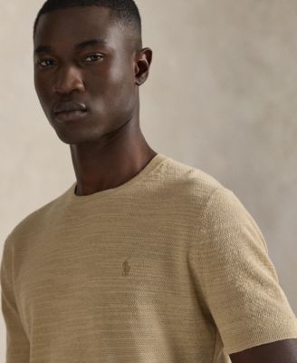Men's Textured Lightweight Sweater T-Shirt