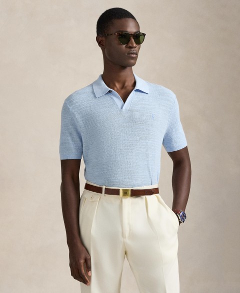 Мужские Polo Ralph Lauren Men's Short-Sleeve Textured Sweater Polo Shirt