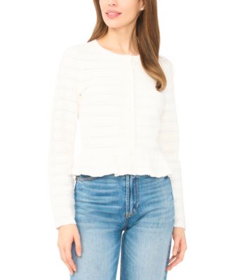 Women's Long-Sleeve Crew Neck Cardigan