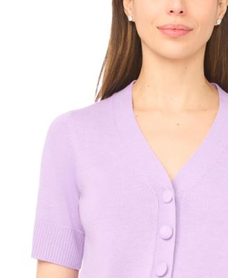 Women's V-Neck Short-Sleeve Cardigan