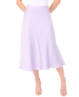 Women's A-line Side-Zip Satin Midi Skirt