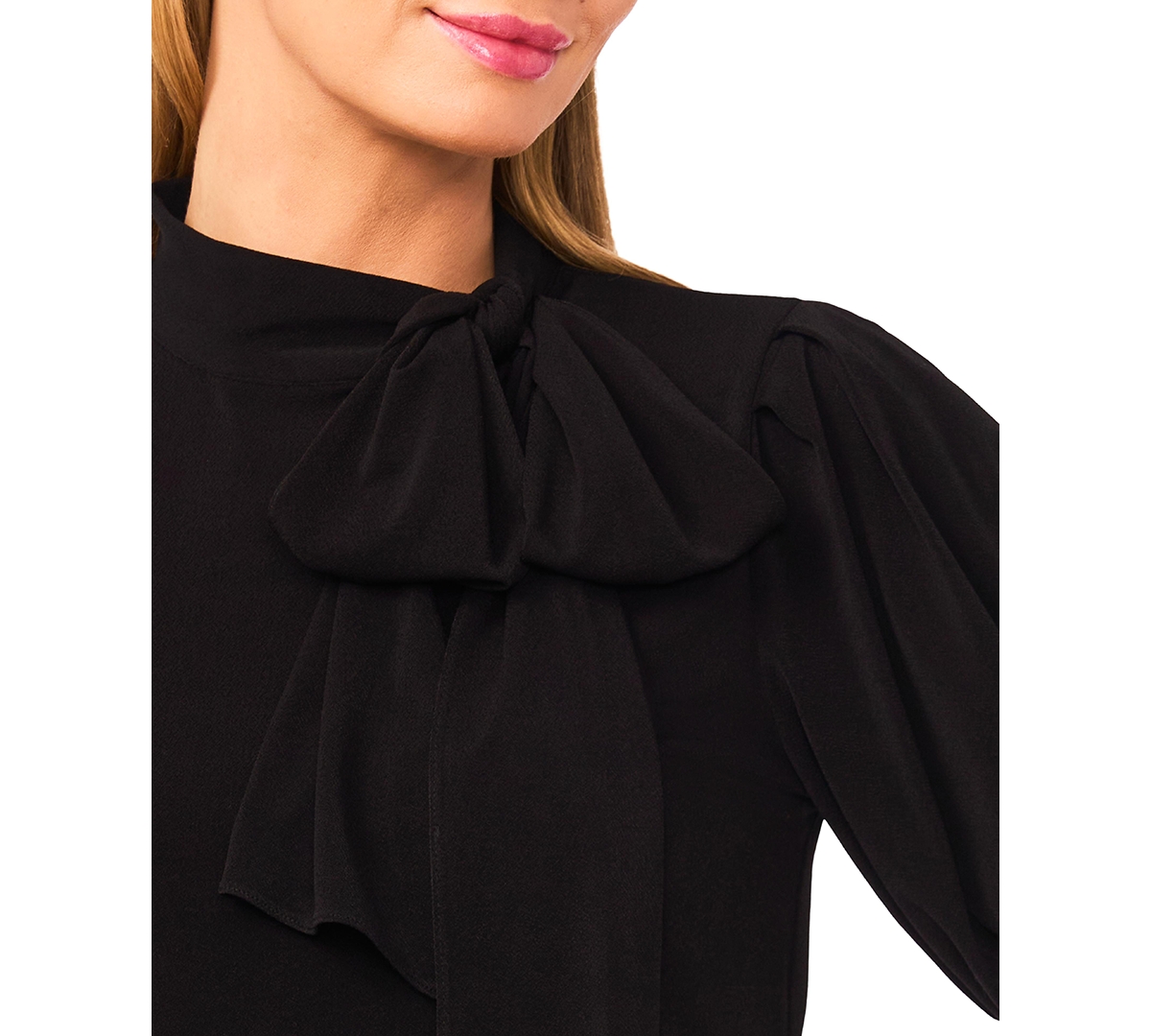 CeCe Women's Short-Sleeve Tie Neck Bow Detail Top