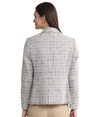 Women's Faux Double Breasted Tweed Jacket