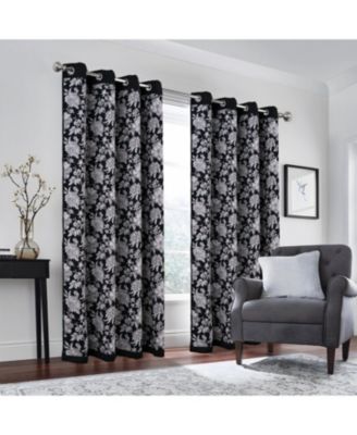 100% Polyester 190 GSM Eloise Reversible Blackout Grommet Curtain Panel