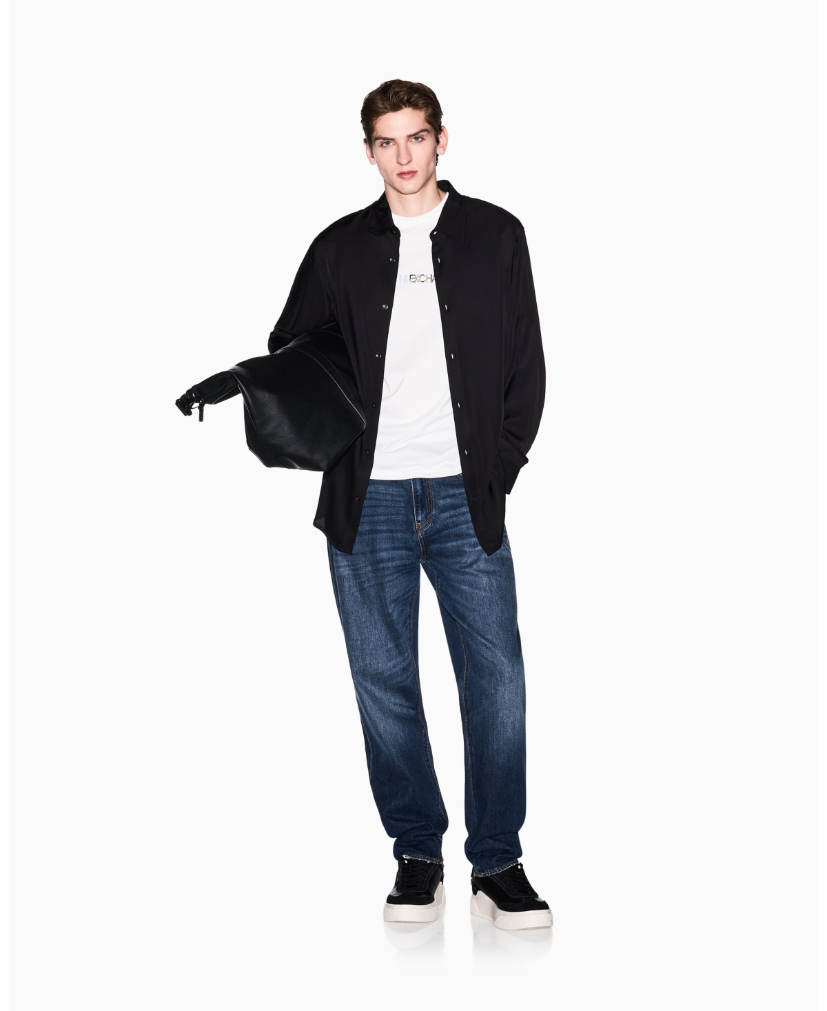 A|X Armani Exchange Men's Short Sleeve Rainbow Logo T-Shirt