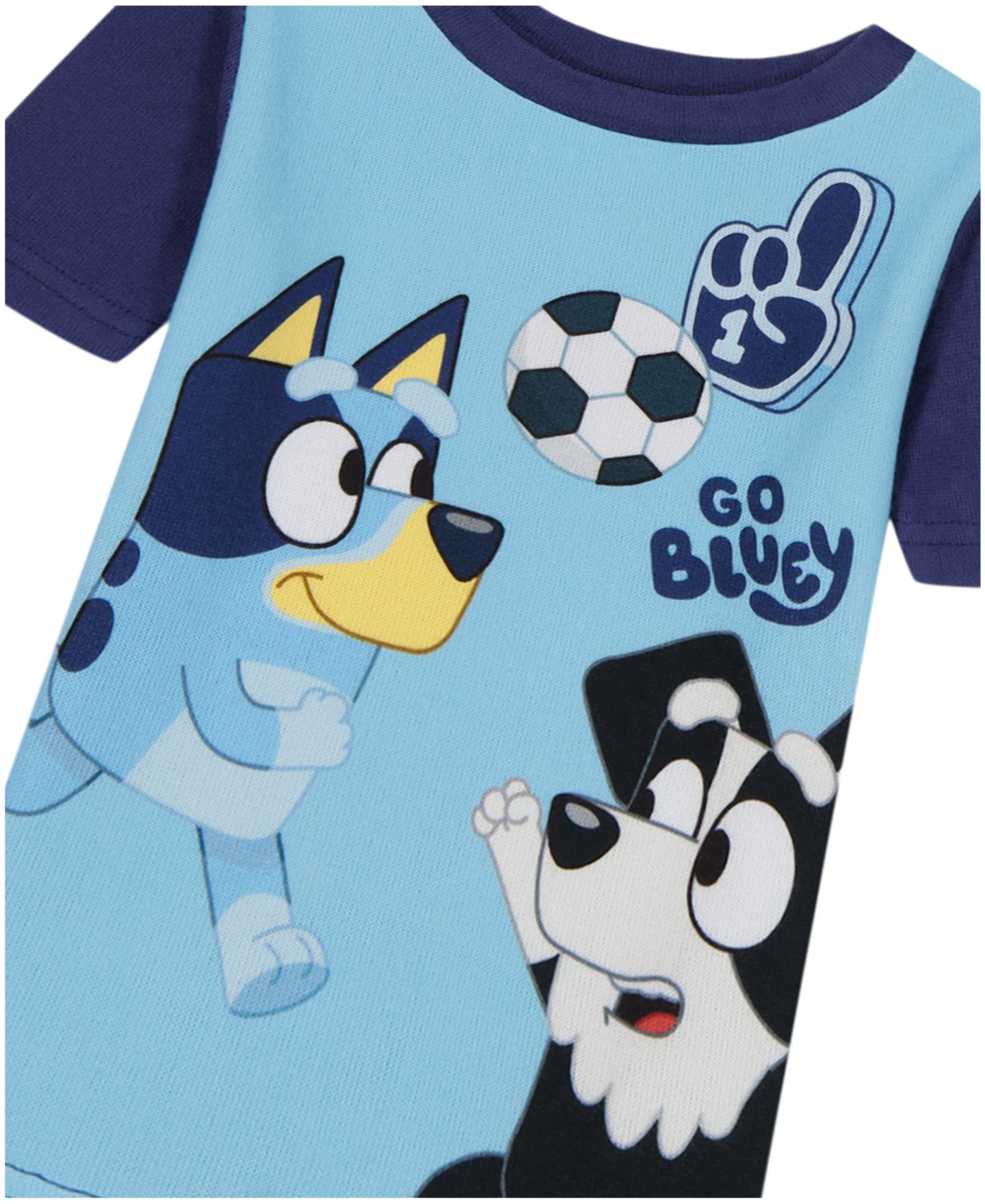 Детский комплект Bluey Go Blue для малышей: топ с коротким рукавом и джоггеры, 2T-4T, цвет: Синий / Тёмно-синий — фото 3