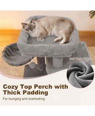 Stable Cat Tree with 2-Tier Cat Condo, Multi-Level Tower with Scratching Post