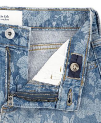 Girls’ High Rise Relaxed Floral Denim Shorts