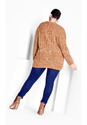 Women's Plus Size Charli Drop Shoulder Cable Sweater