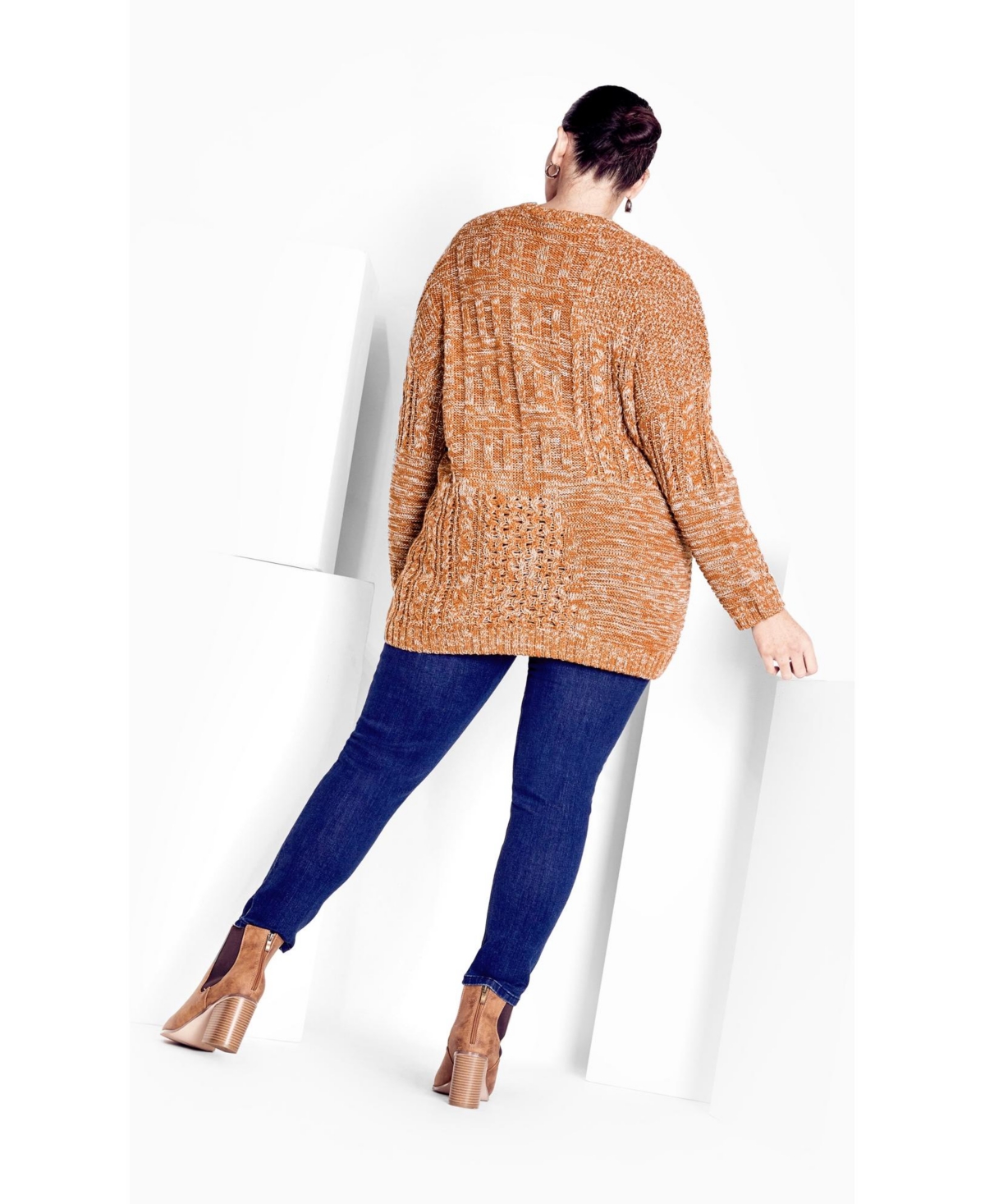 Avenue Women's Plus Charli Drop Shoulder Cable Sweater