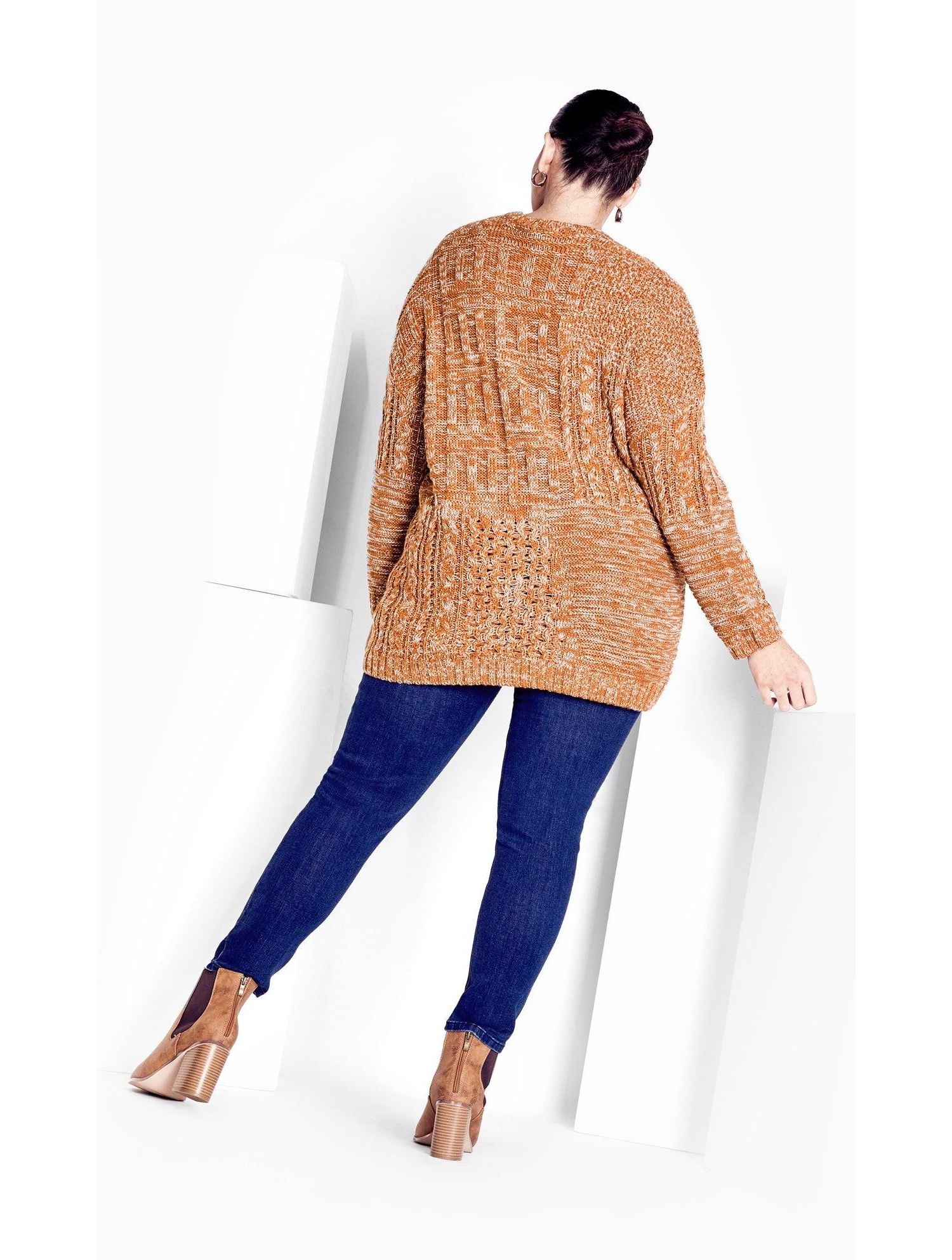 Women's Plus Size Charli Drop Shoulder Cable Sweater