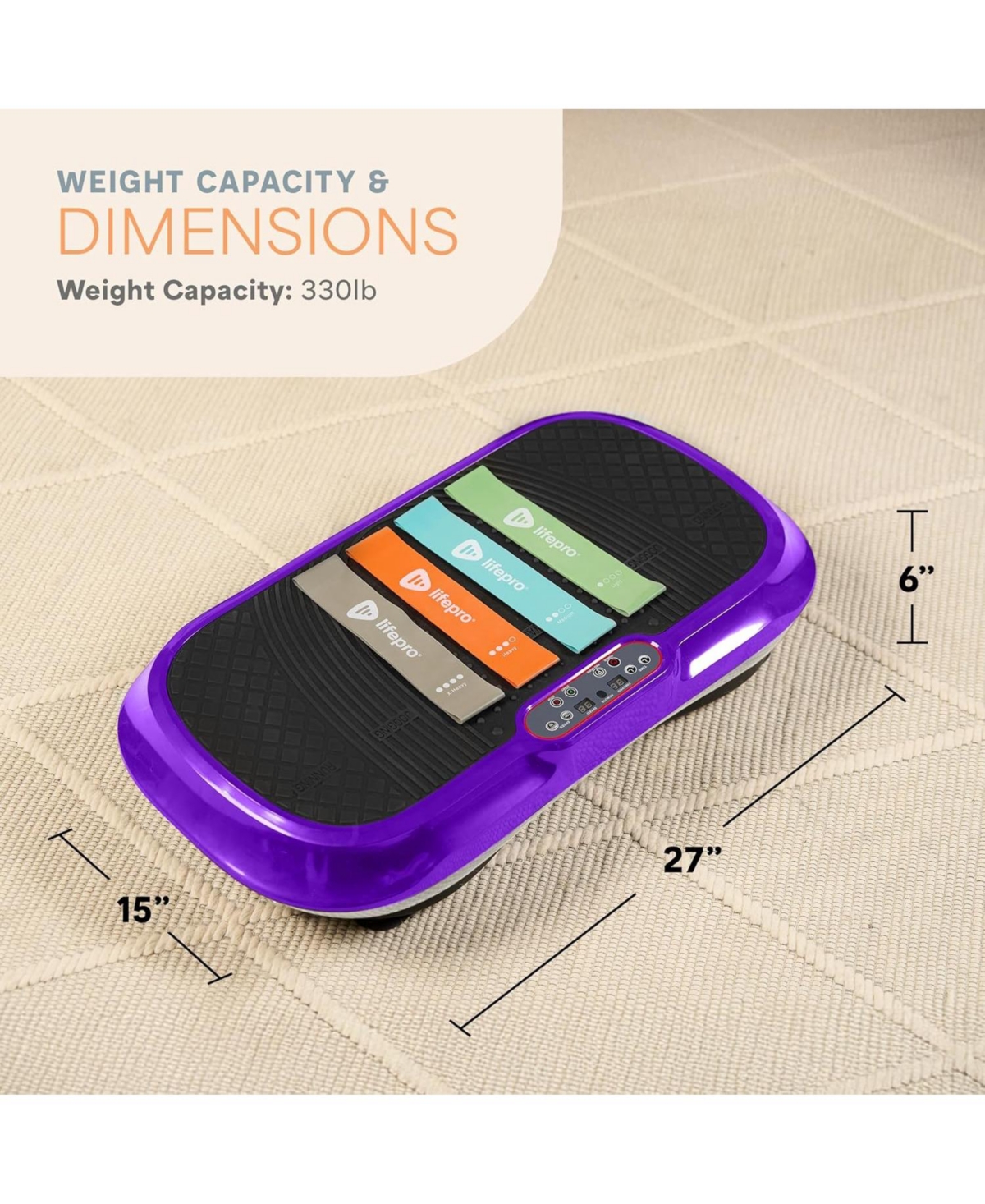 LifePro Whole Body Vibration Plate Exercise Machine with Loop Bands - Fitness Platform for Home Workouts & Training