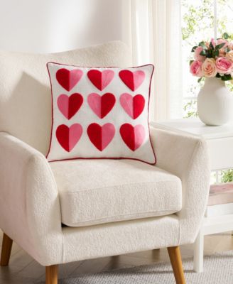 Heart Cotton Slub Decorative Pillow, 18" x 18"
