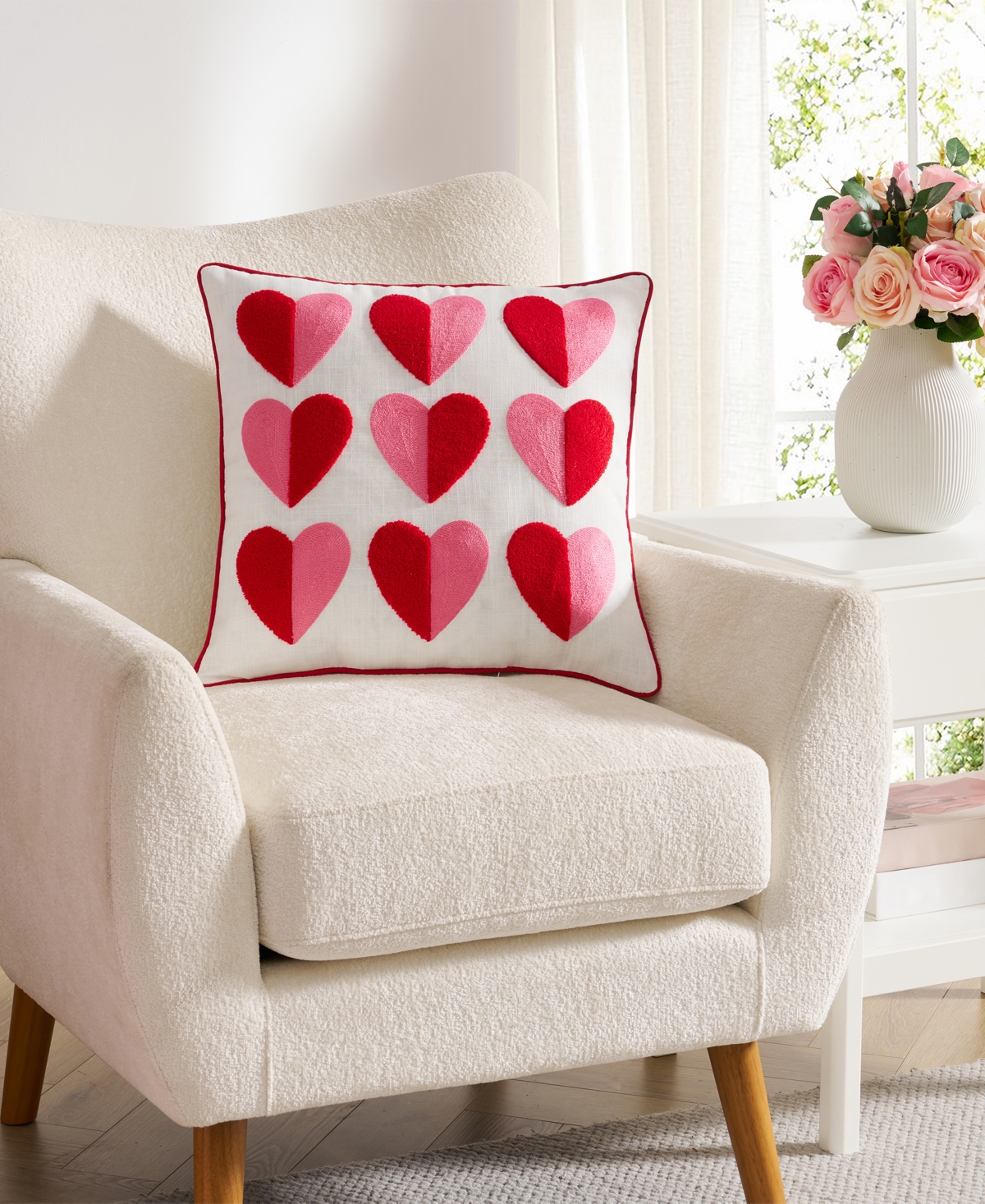 Hallmark Heart Cotton Slub Decorative Pillow, 18" x 18"