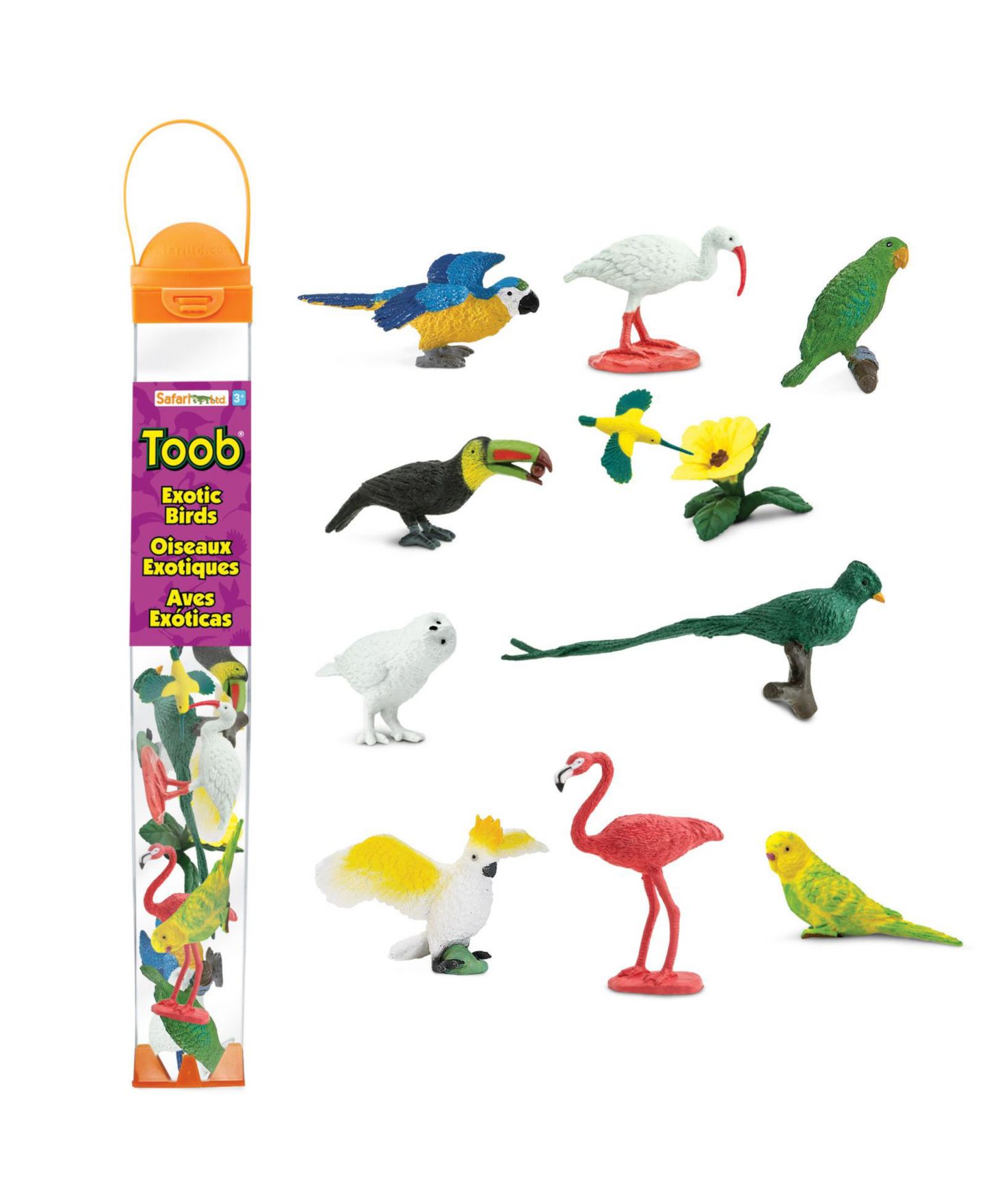 Детские фигурки Safari Ltd. Exotic Birds Hand-Painted 10-Piece Figurine Set, Ages 3+ — фото 1