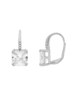 Pave Drop Sq CZ Studs