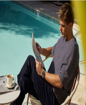 Men's Tsuyosa Shore Silver-Tone Stainless Steel Bracelet Watch, 40mm