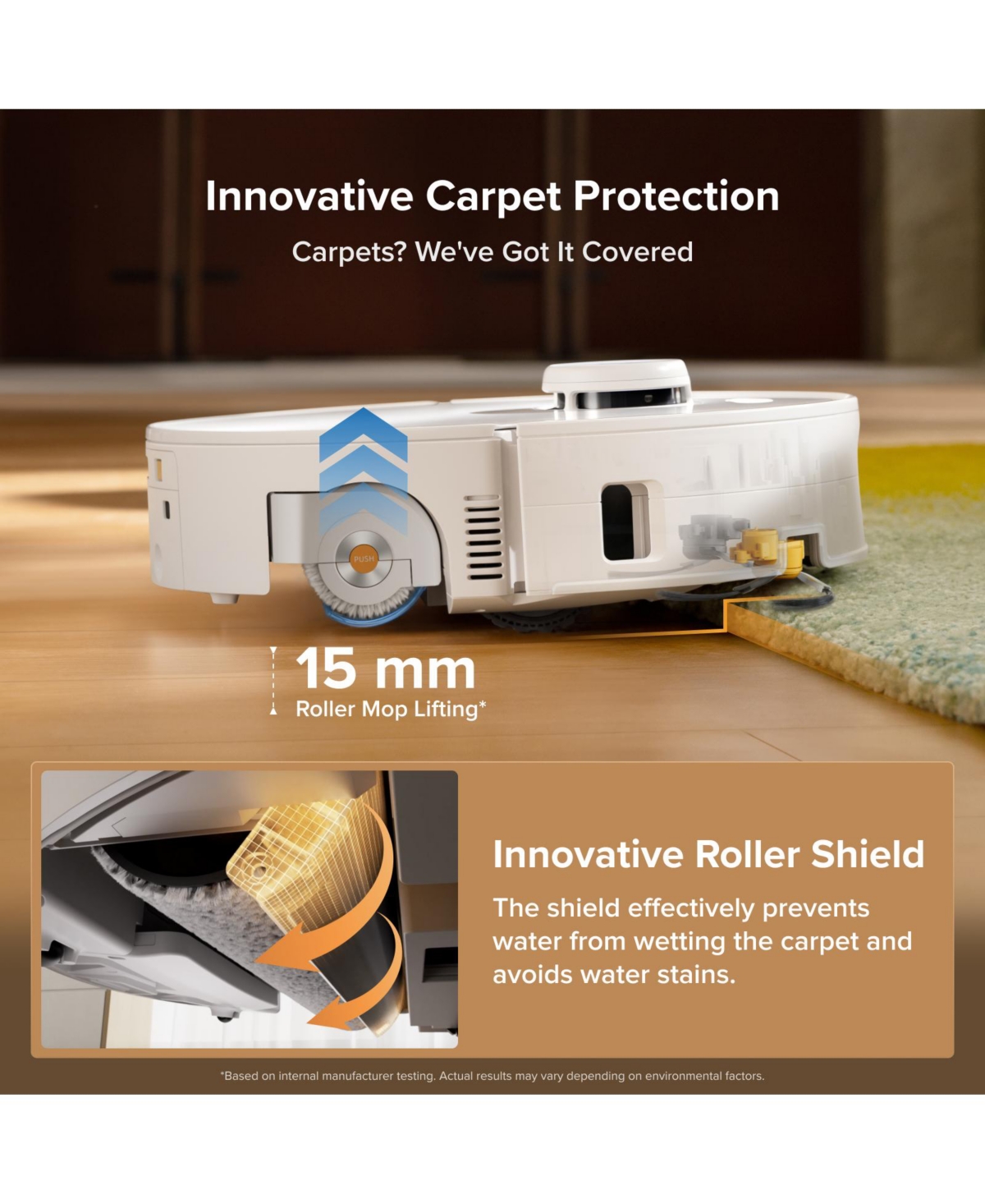 Roborock Qrevo Curv 2 Flow Robot Vacuum and Mop, SpiraFlow Real-Time Self-Cleaning Roller Mop, 20,000 Pa, Dual Zero-Tangle System, Ai Obstacle Avoidan