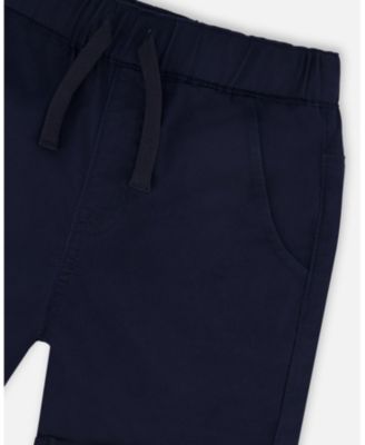 Baby Boys Stretch Twill Shorts Dark Blue