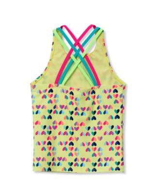 Girls Chlorine Resistant Strappy X-Back Tankini Top