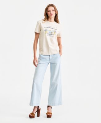 Women's Cotton Flower's Box Crewneck T-Shirt