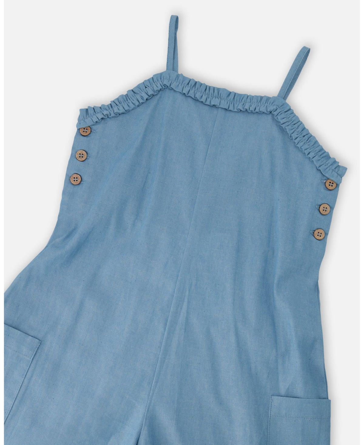 Deux par Toddler Girls Light Blue Chambray Jumpsuit - Toddler|Child