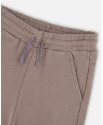 Toddler Boys French Terry Sweatpants with Cargo Pocket Taupe