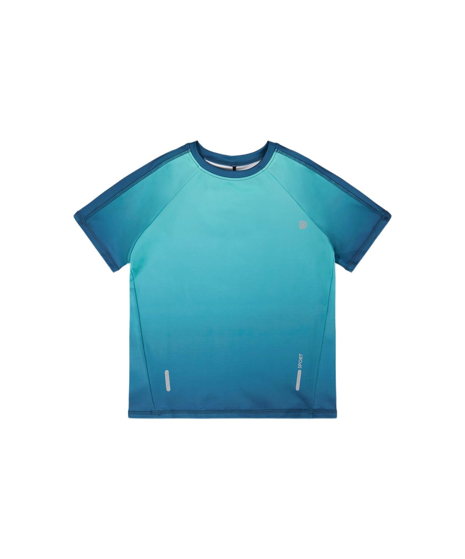 Boy Short Sleeve Athletic Top in Polyester Teal Gradient