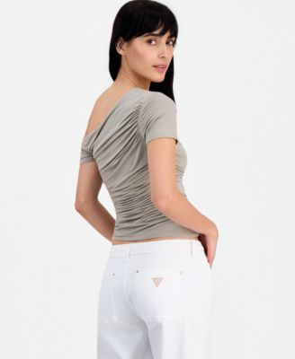 Women's Jaide Asymmetric Short-Sleeve Shirring Top