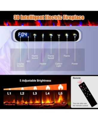 Built In Electric Fireplace with Smart Voice & Remote Control, 12 Flames